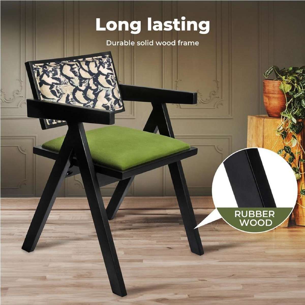 Traditional Vintage Square Rectangle Wood Fabric Chair Backrest Armrest For Living Room
